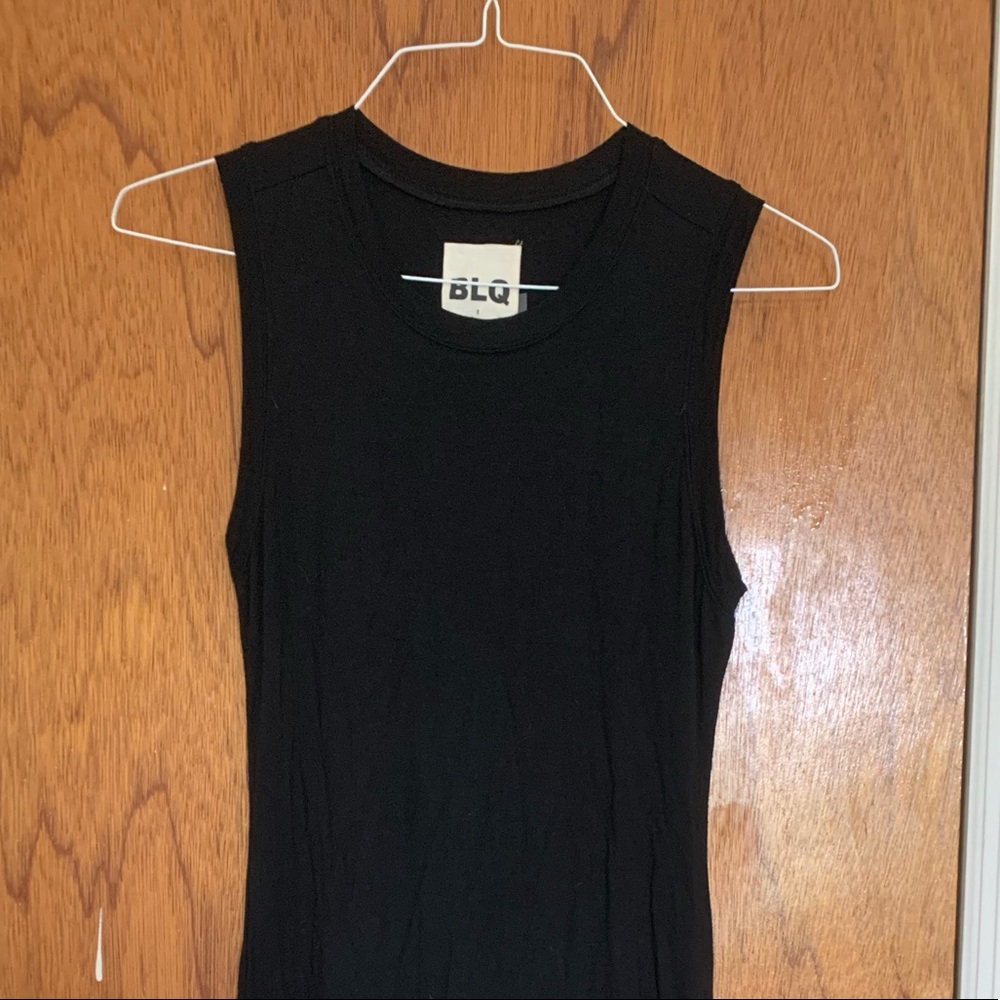 Black Jersey knit midi dress